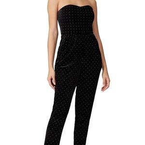 ML Monique Lhuillier Black Studded Jumpsuit